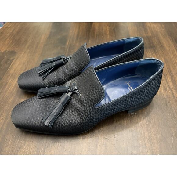 Sebastian Cruz Couture Men’s Black Diamanté Loafers Tassle 41 Size 8 $1495